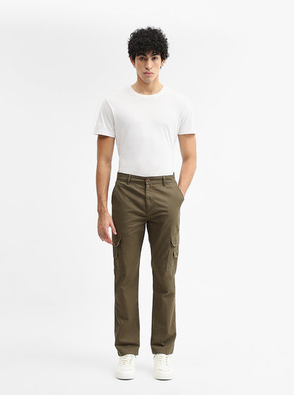 Olive Solid Slim Fit Cargo Pant | JadeBlue