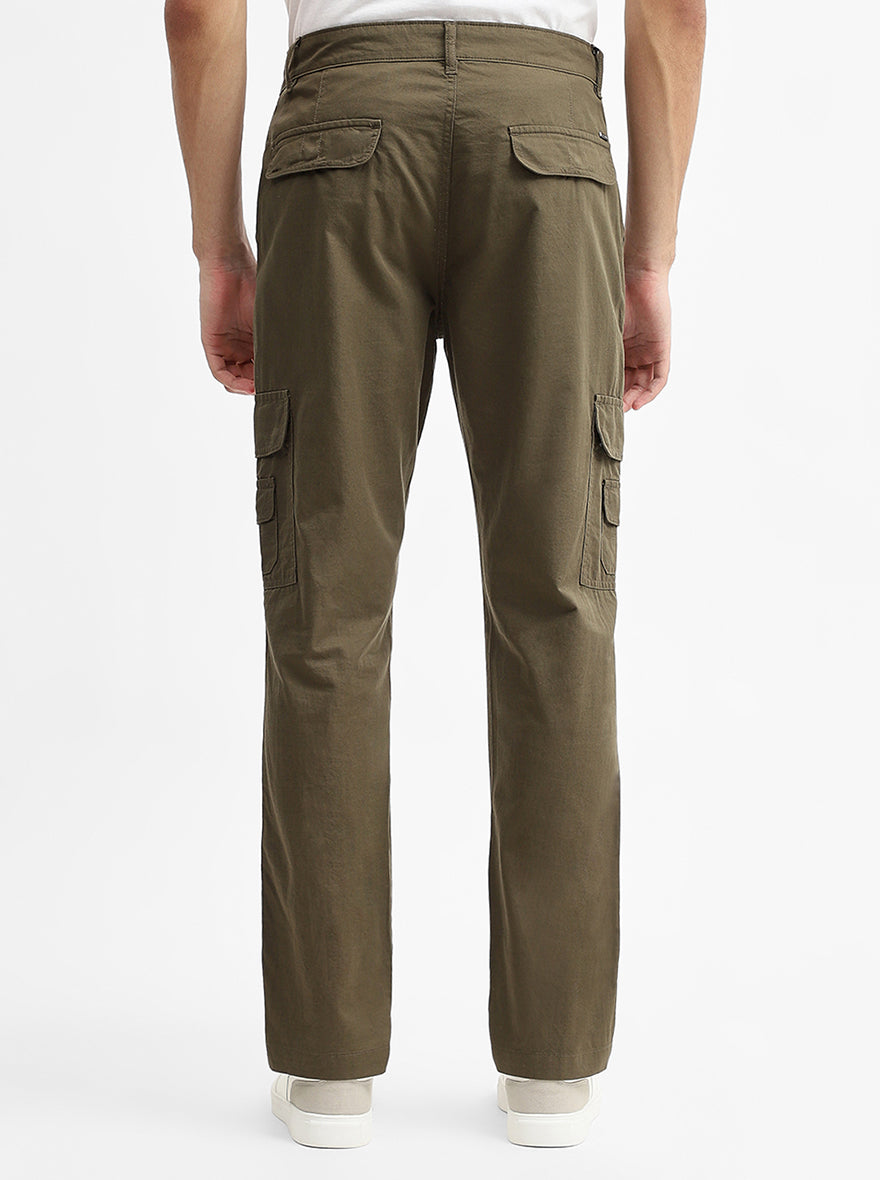 Olive Solid Slim Fit Cargo Pant | JadeBlue