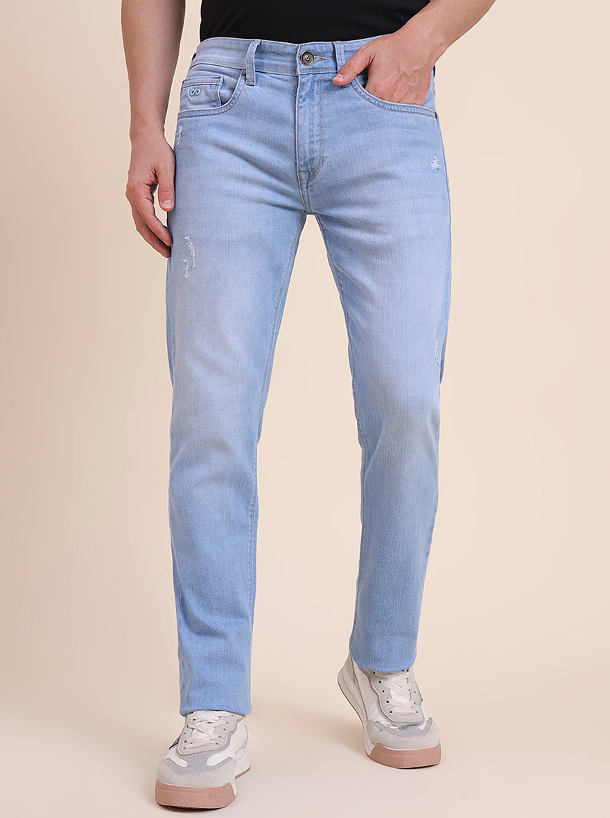 Light Blue Washed Slim Fit Jeans | JadeBlue