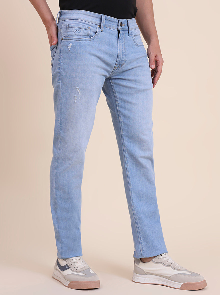 Light Blue Washed Slim Fit Jeans | JadeBlue