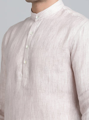 Grey Solid Regular Fit Modi Kurta | JadeBlue