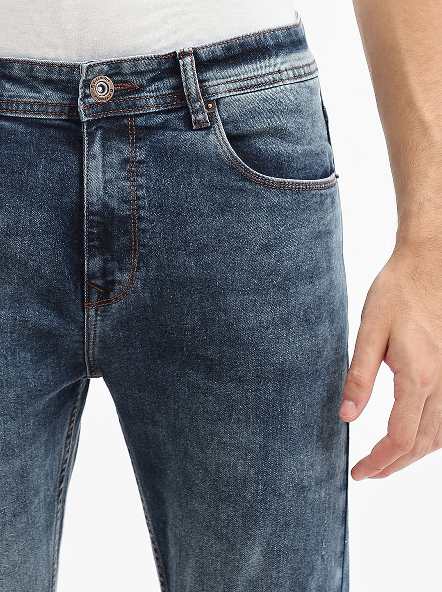 Dark Indigo Blue Washed Urban Fit Jeans | Greenfibre