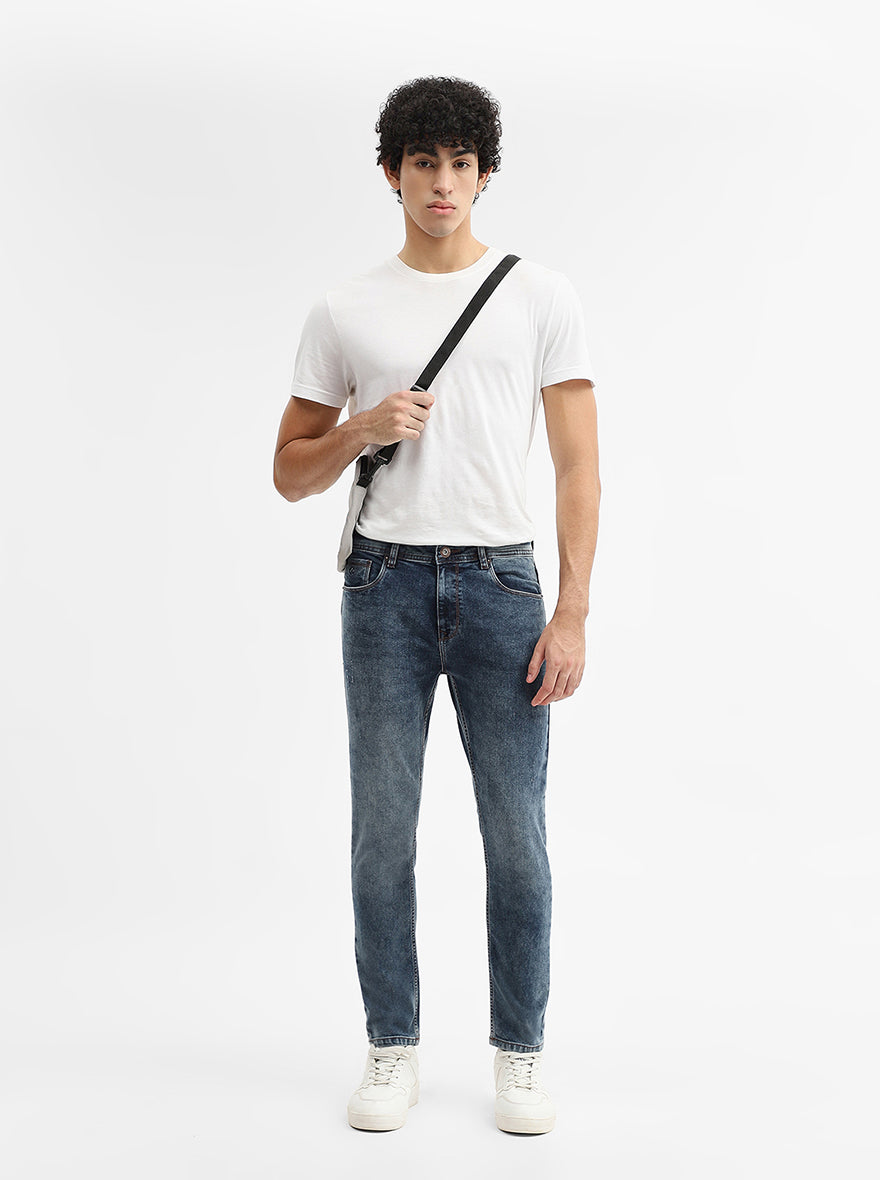 Dark Indigo Blue Washed Urban Fit Jeans | Greenfibre