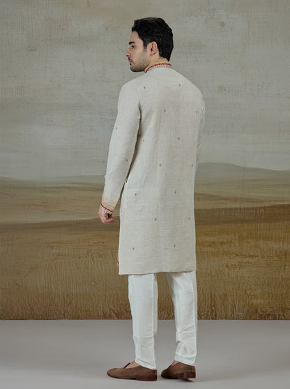 Beige Printed Kurta Pajama | TULA
