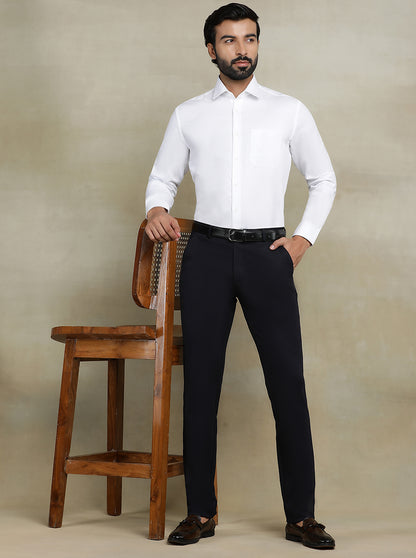White Dobby Regular Fit Formal Shirt | JadeBlue