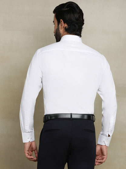 White Dobby Regular Fit Formal Shirt | JadeBlue