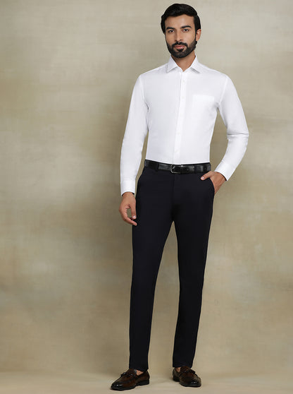 White Dobby Regular Fit Formal Shirt | JadeBlue