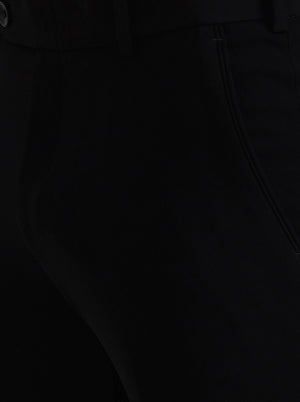 Black Solid Slim Fit Formal Trouser | Wyre