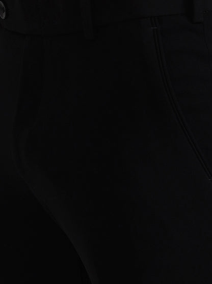 Black Solid Slim Fit Formal Trouser | Wyre