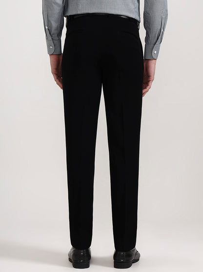 Black Solid Slim Fit Formal Trouser | Wyre