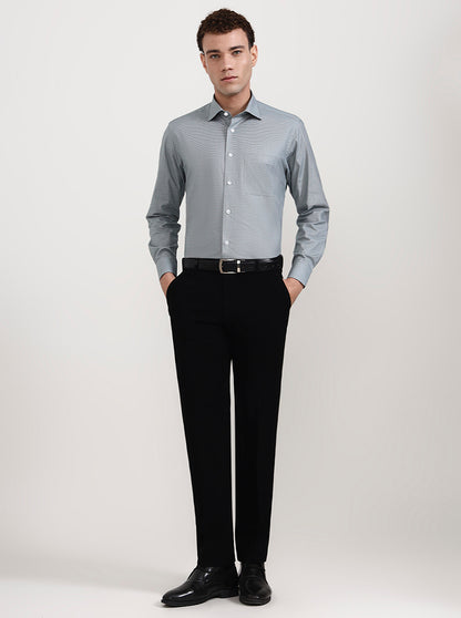 Black Solid Slim Fit Formal Trouser | Wyre