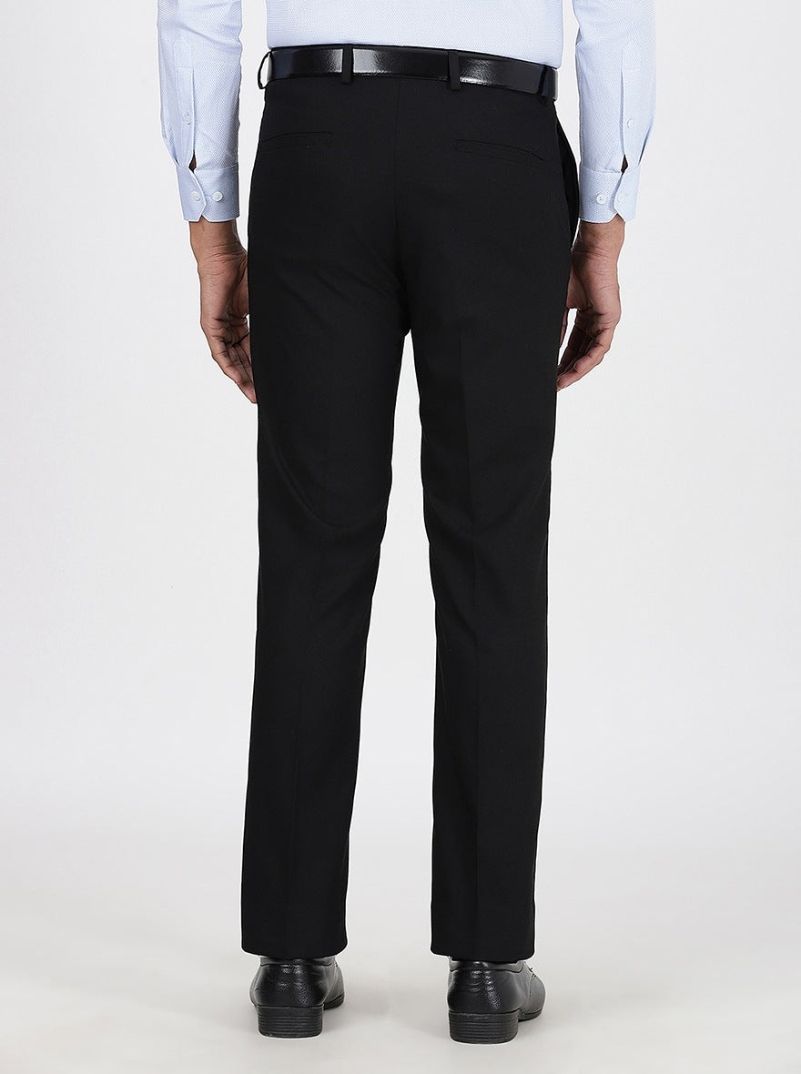 Black Solid Super Slim Fit Formal Trouser | JadeBlue Youth
