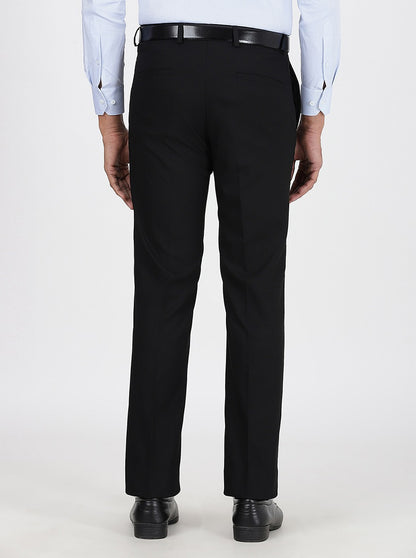 Black Solid Super Slim Fit Formal Trouser | JadeBlue Youth