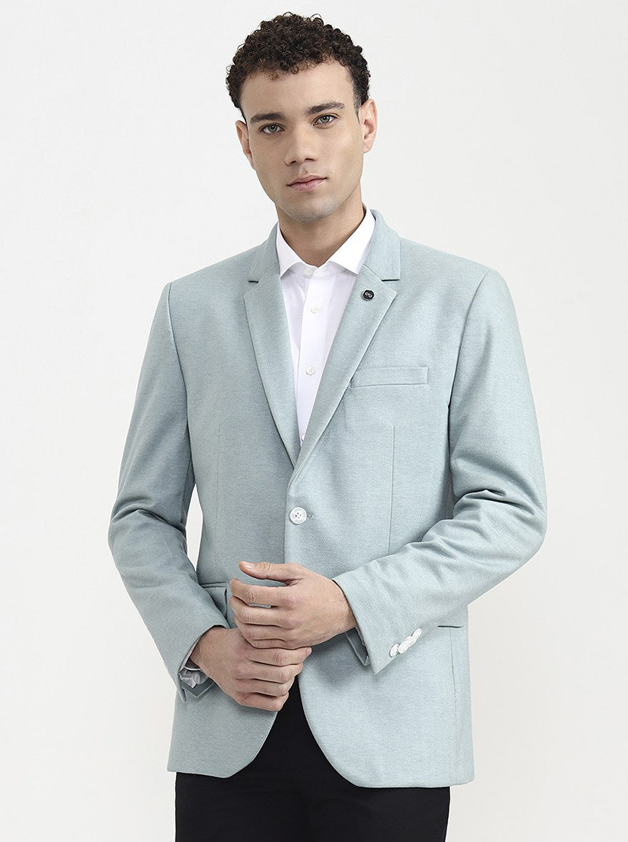 Pista Green Solid  Blazer | Wyre