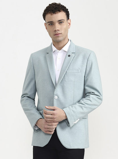 Pista Green Solid  Blazer | Wyre