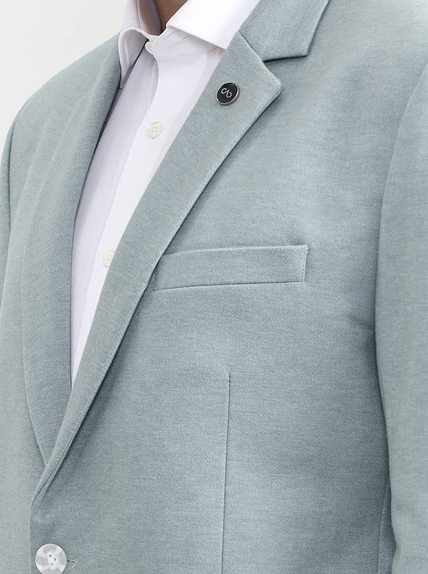 Pista Green Solid  Blazer | Wyre