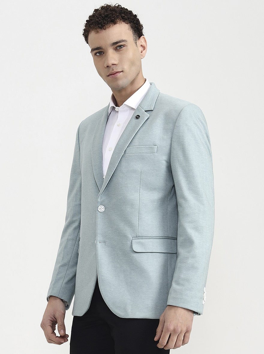Pista Green Solid  Blazer | Wyre