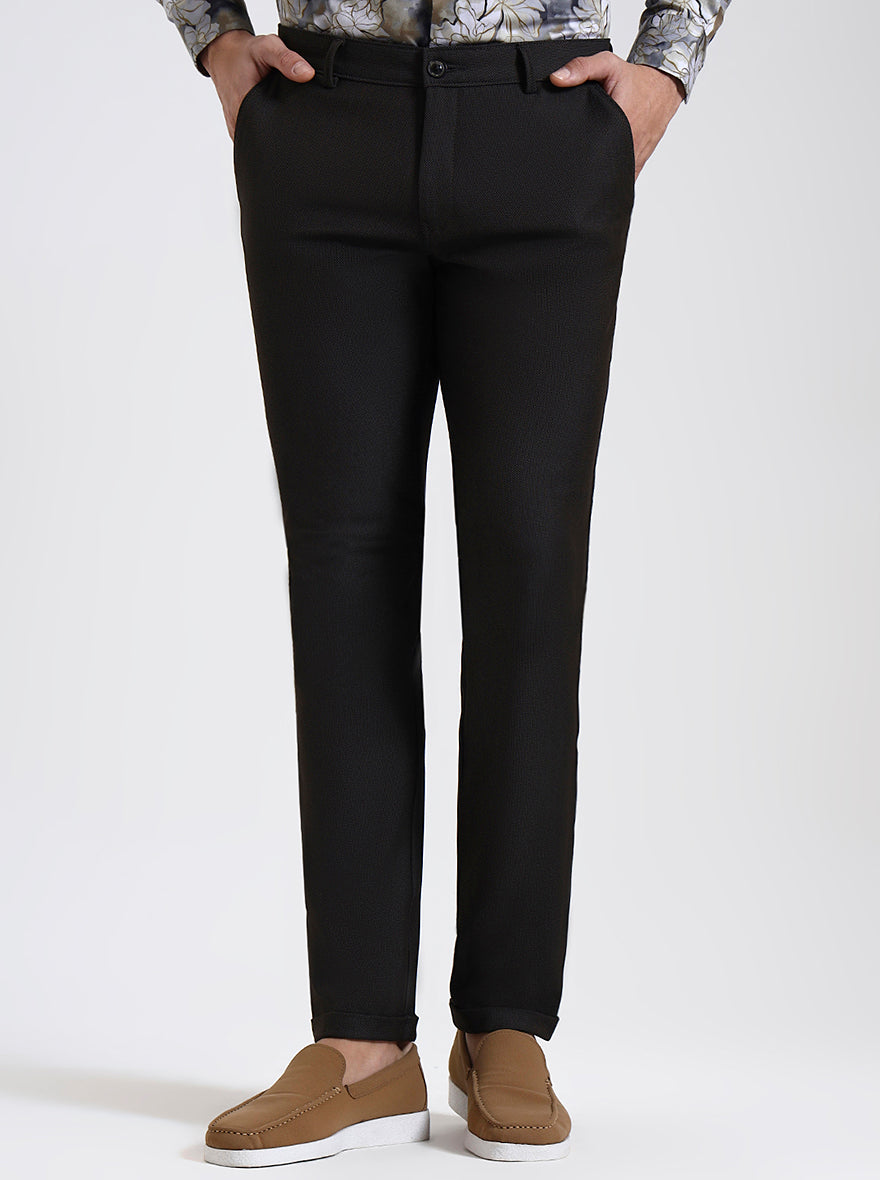 Brown Solid Slim Fit Club Wear Trouser | Wyre
