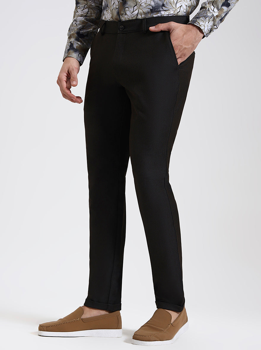 Brown Solid Slim Fit Club Wear Trouser | Wyre