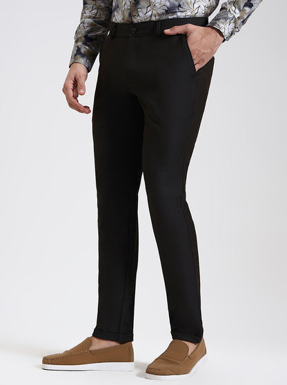 Brown Solid Slim Fit Club Wear Trouser | Wyre