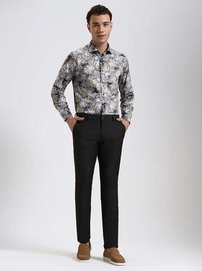 Brown Solid Slim Fit Club Wear Trouser | Wyre