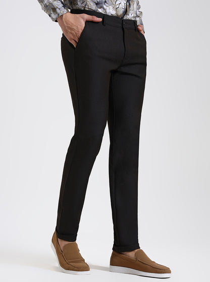 Brown Solid Slim Fit Club Wear Trouser | Wyre