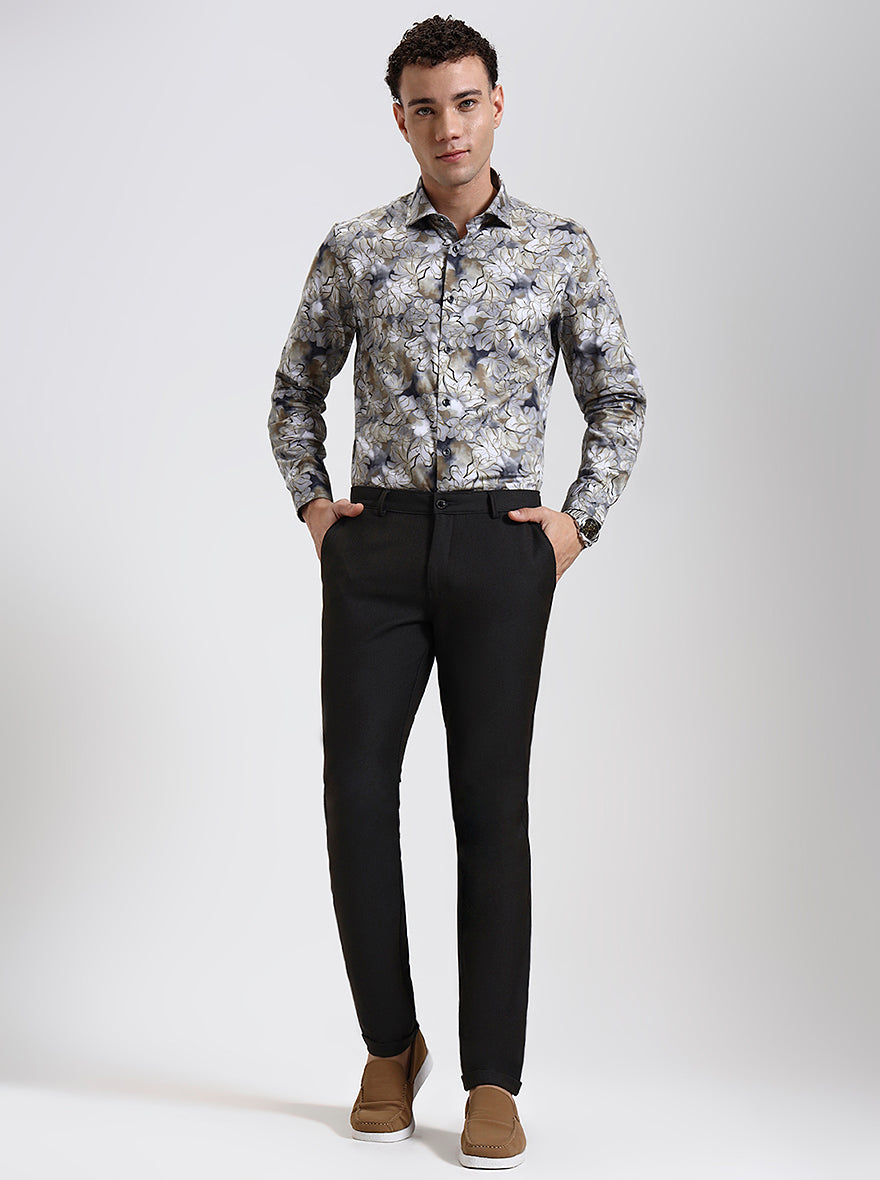Brown Solid Slim Fit Club Wear Trouser | Wyre