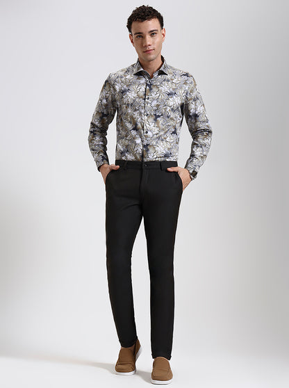 Brown Solid Slim Fit Club Wear Trouser | Wyre
