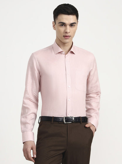Onion Pink Solid Slim Fit Formal Shirt | JadeBlue