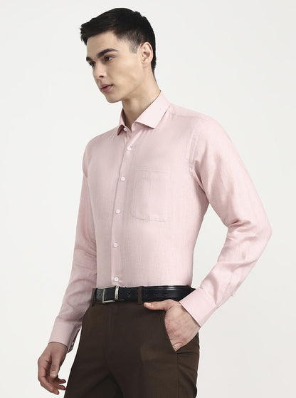 Onion Pink Solid Slim Fit Formal Shirt | JadeBlue
