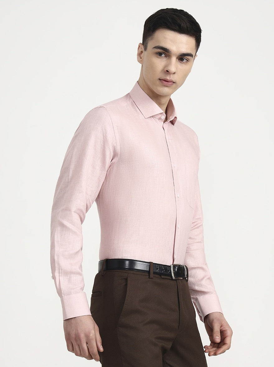 Onion Pink Solid Slim Fit Formal Shirt | JadeBlue