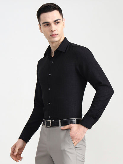 Black Solid Slim Fit Party Wear Shirt | Wyre