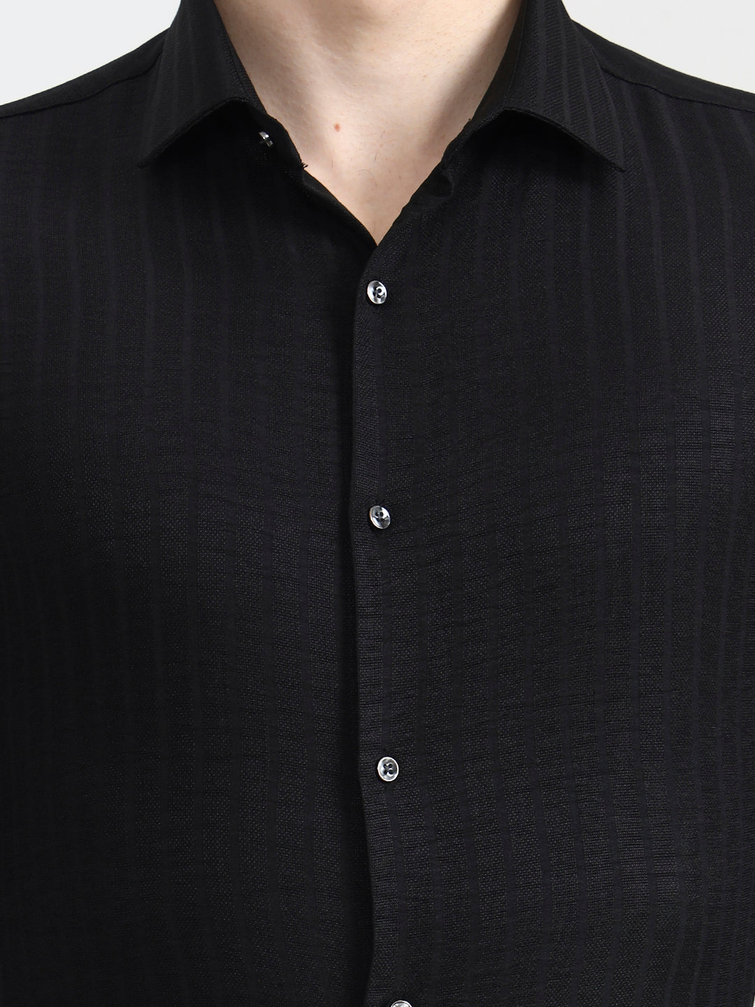 Black Solid Slim Fit Party Wear Shirt | Wyre