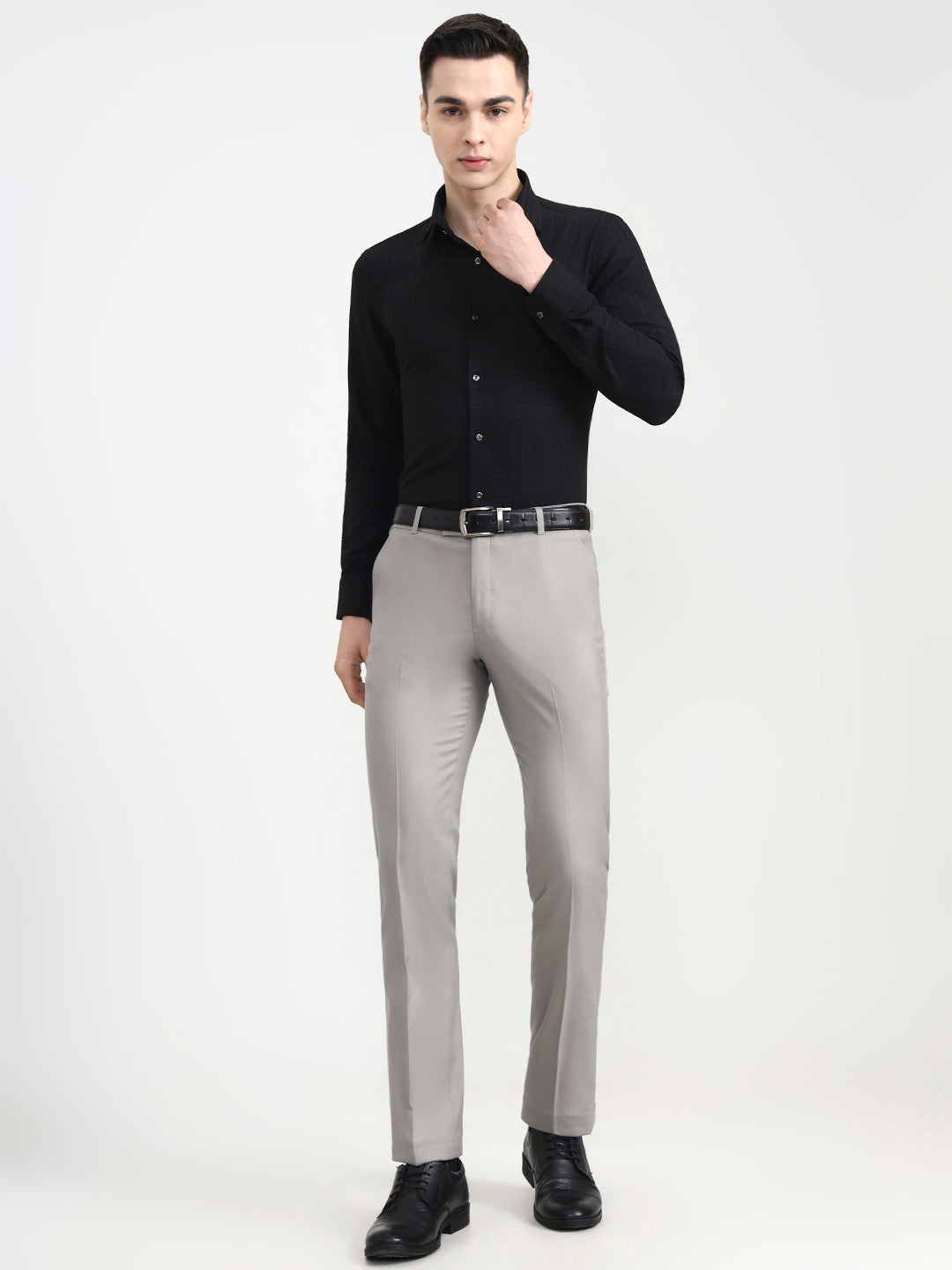 Black Solid Slim Fit Party Wear Shirt | Wyre