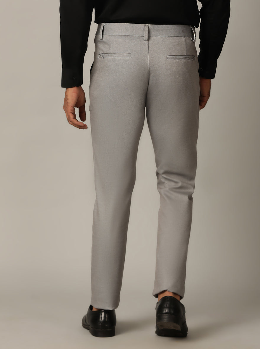 Light Grey Printed Venice Fit Casual Trouser | JadeBlue