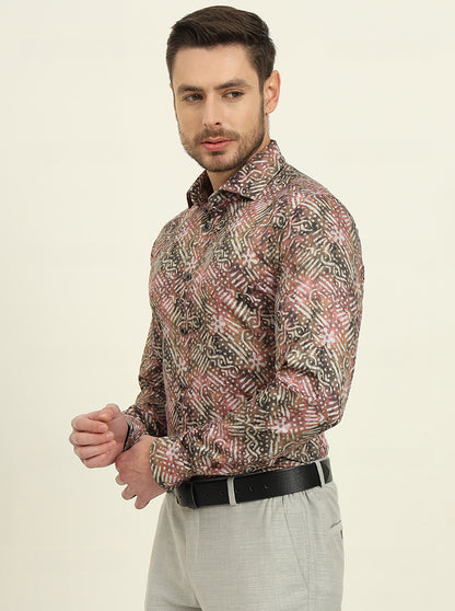 Multicolor Printed Slim Fit Party Wear Shirt | Wyre