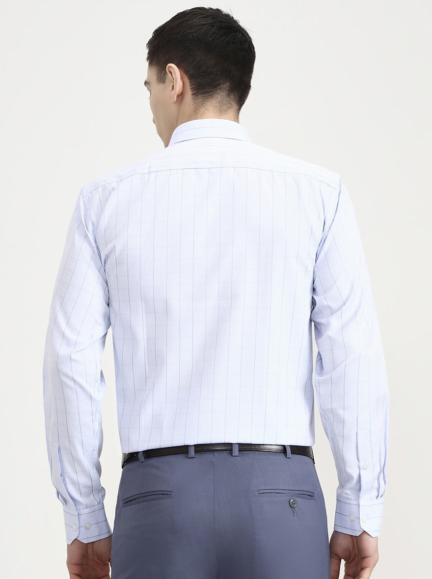Blue Checked Regular Fit Formal Shirt | Greenfibre