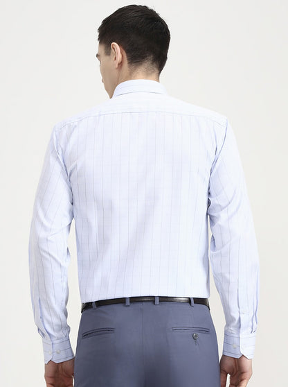 Blue Checked Regular Fit Formal Shirt | Greenfibre