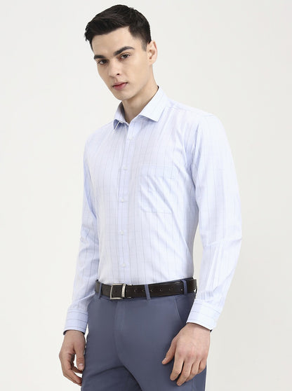 Blue Checked Regular Fit Formal Shirt | Greenfibre