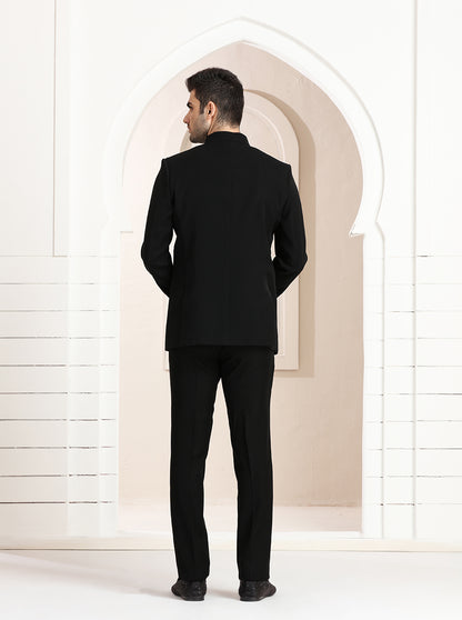 Black Embroidered Jodhpuri Suit | TULA