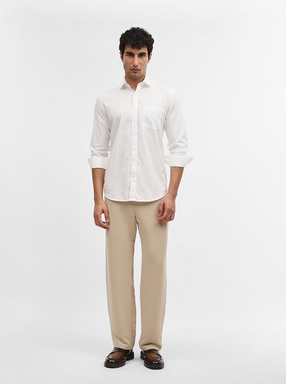 White Solid Smart Fit Semi Casual Shirt | JadeBlue
