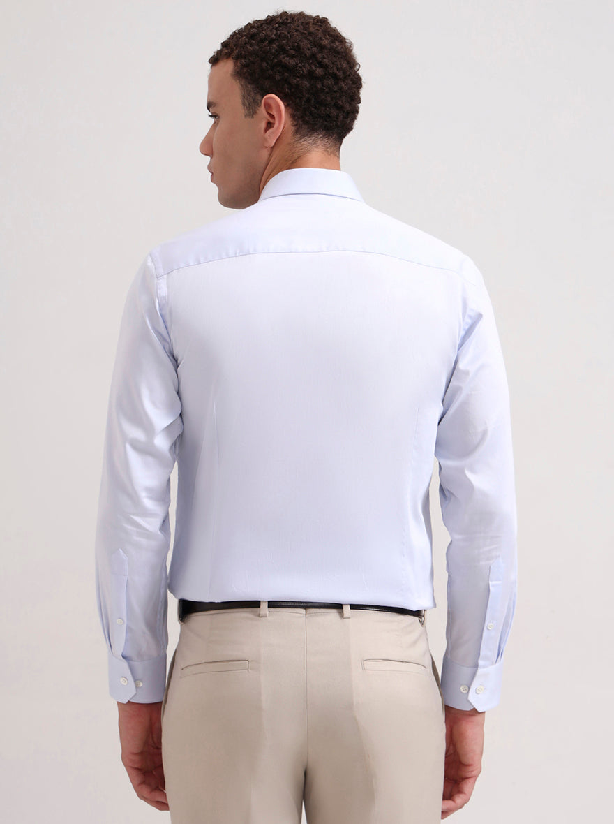 Sky Blue Solid Slim Fit Formal Shirt | JadeBlue Super Luxe