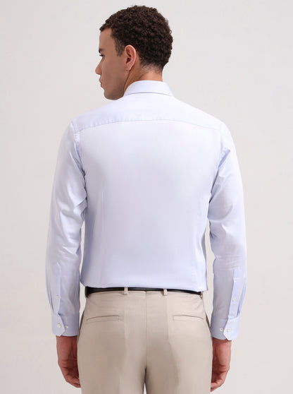 Sky Blue Solid Slim Fit Formal Shirt | JadeBlue Super Luxe