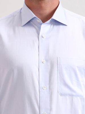 Sky Blue Solid Slim Fit Formal Shirt | JadeBlue Super Luxe