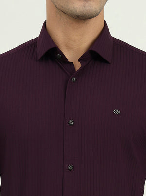 Wine Solid Slim Fit Party Wear Shirt | Greenfibre