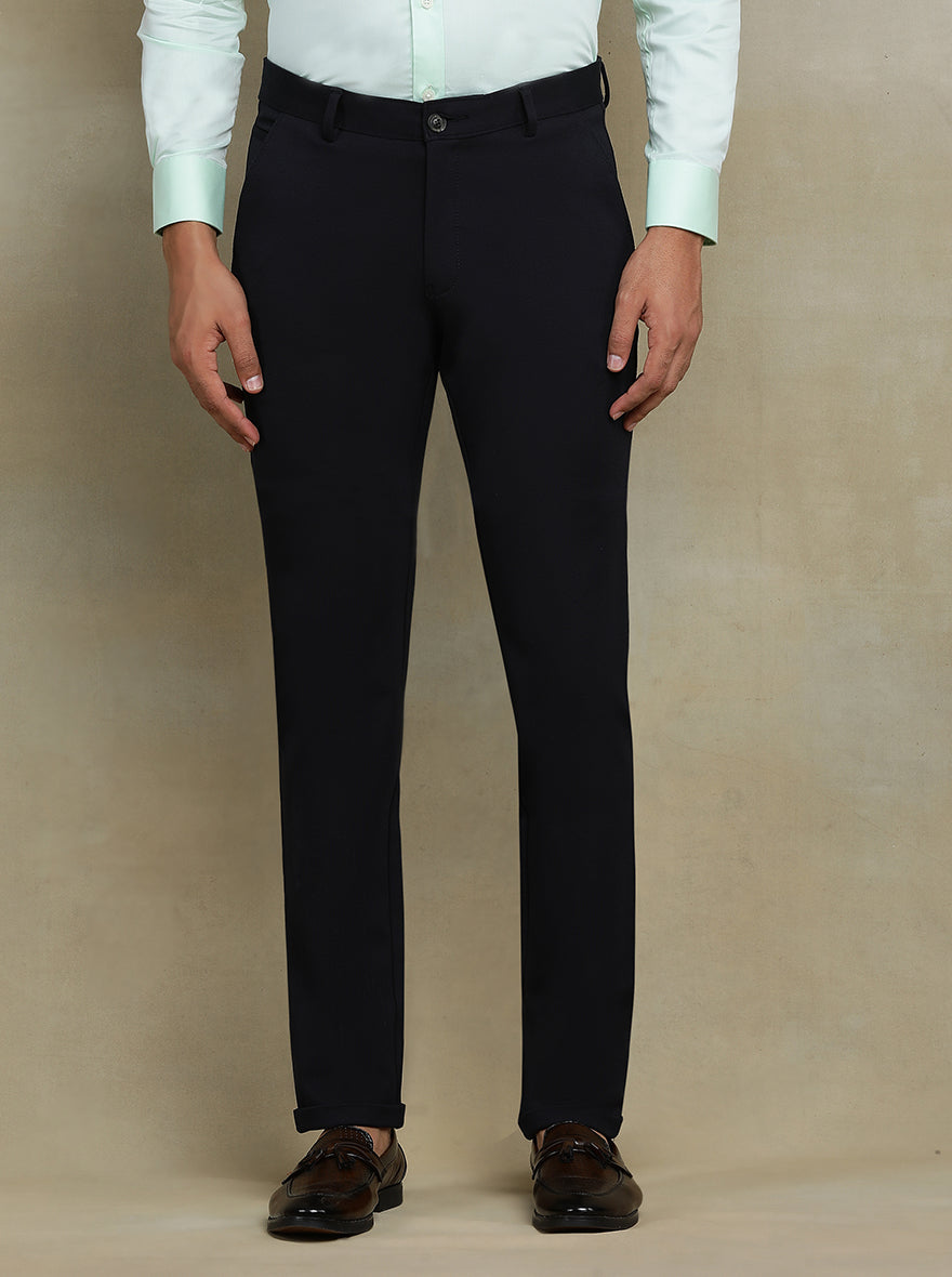 Black Solid Slim fit Club Wear Trouser | JB Studio