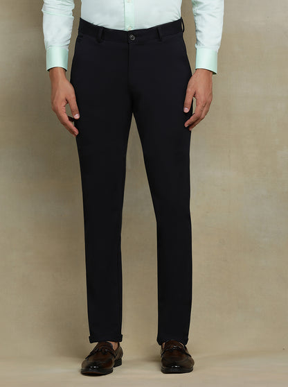 Black Solid Slim fit Club Wear Trouser | JB Studio
