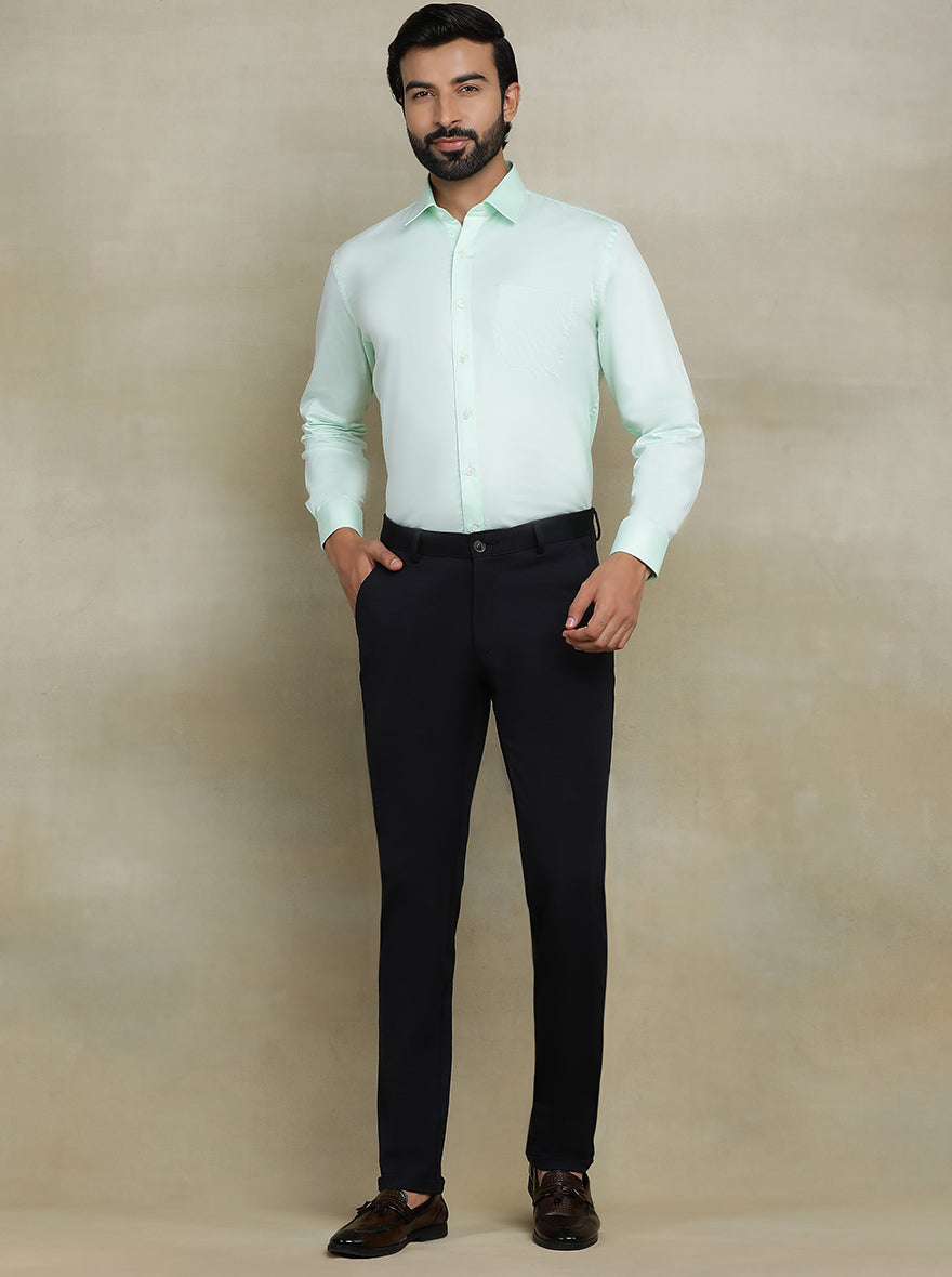Black Solid Slim fit Club Wear Trouser | JB Studio