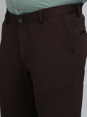 Coffee Brown Solid Slim Fit Club Wear Trouser | JB Studio