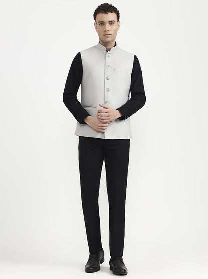 Grey Solid  Waistcoat | Greenfibre
